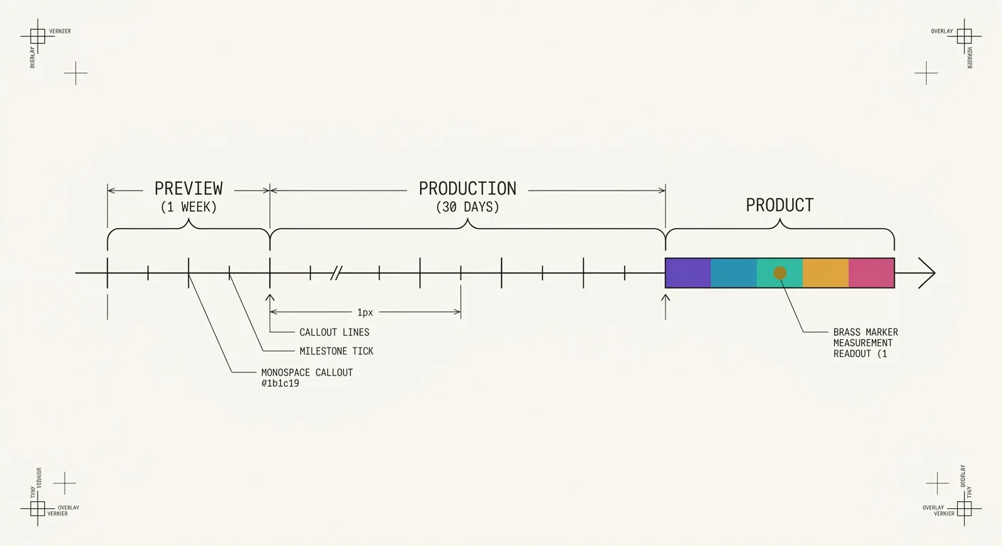 Phased migration timeline: framework, then operational and trainer surfaces, then prototype migration, with the firm running throughout