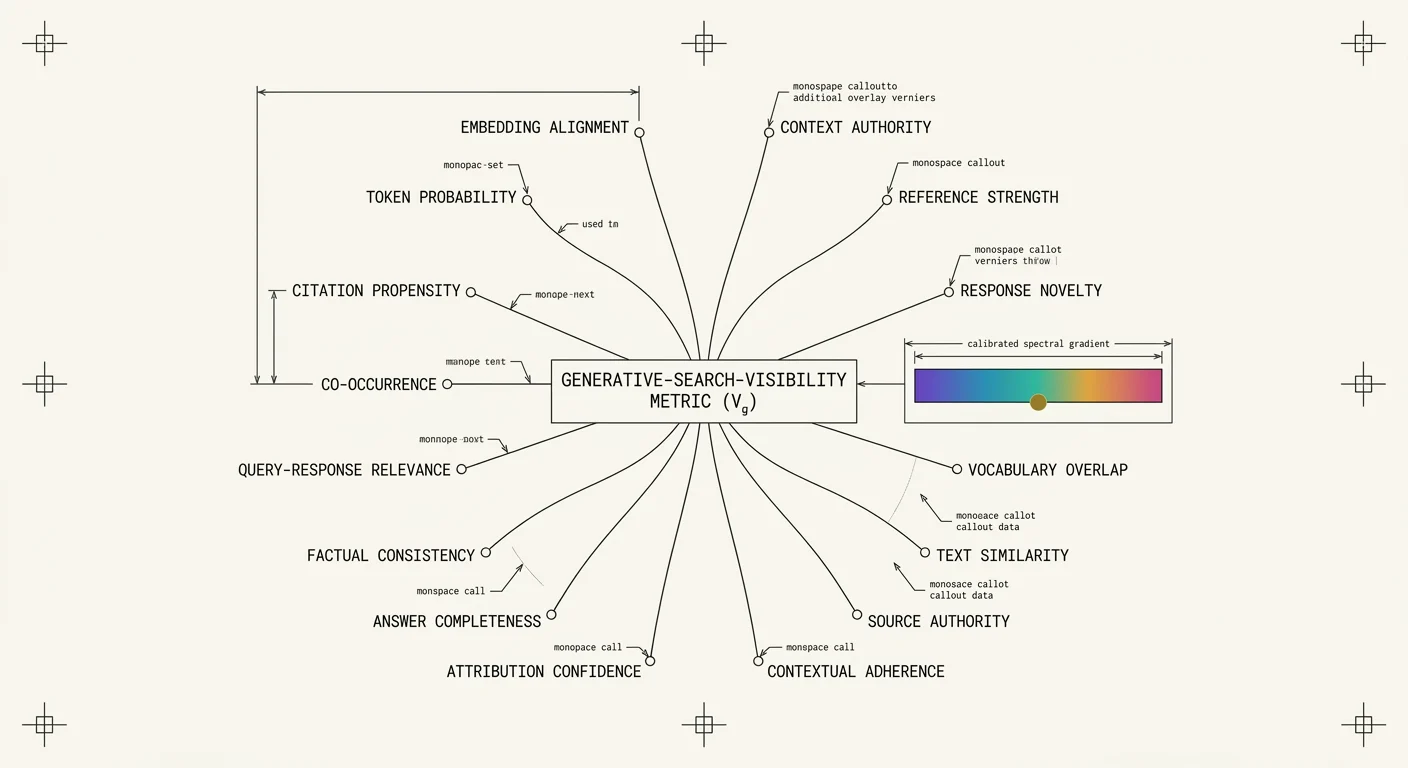 A single visibility signal fanning out into a family of distinct generative-search metrics